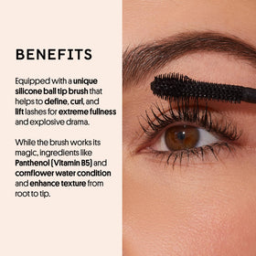 Winky Lux texture swatch of matte-black formula, shows rich pigment and buildability