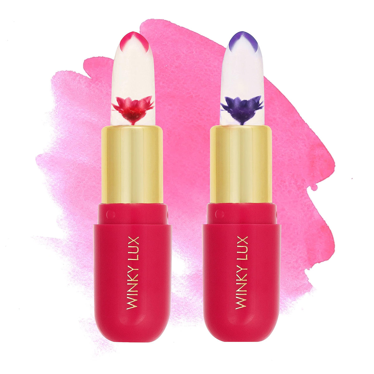 Winky Lux front packaging showing the flower balm and compact design for easy carrying