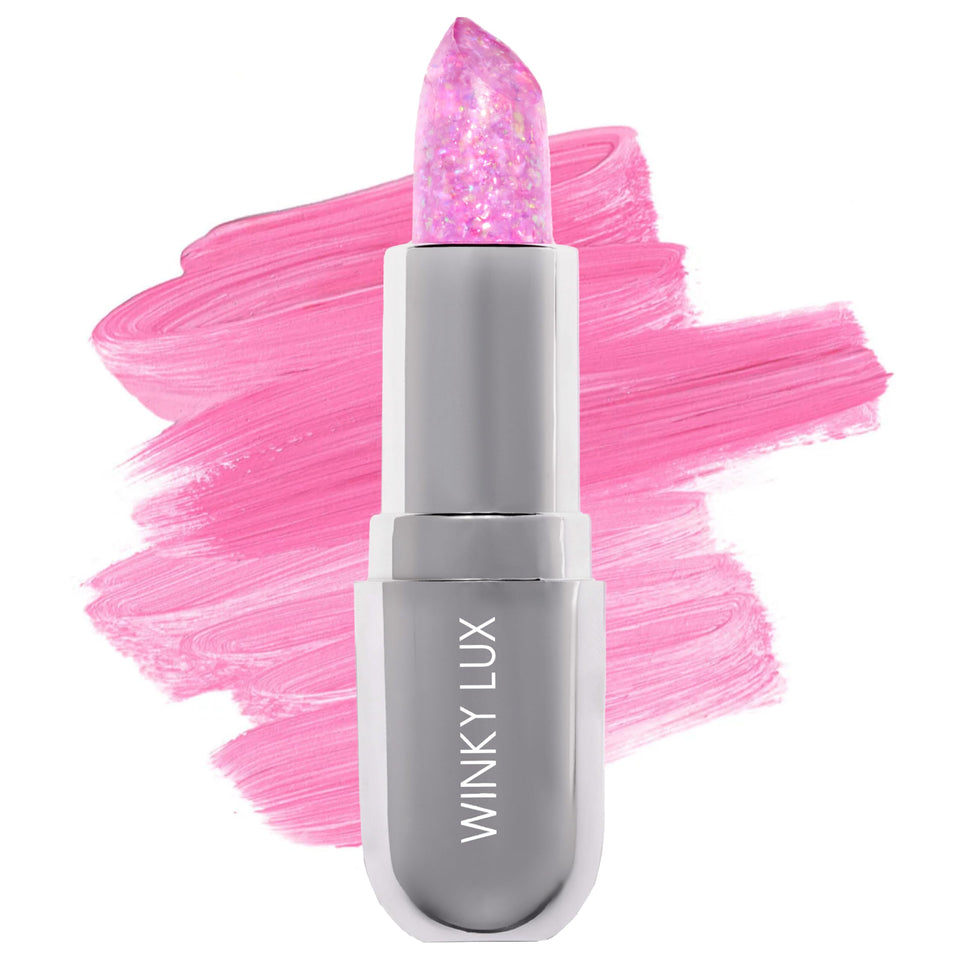 Winky Lux front packaging showing lavender confetti balm and playful design for gifting