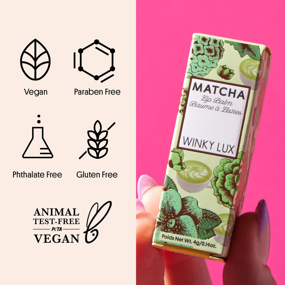 winky lux lifestyle with cup of matcha suggesting calming scent and self-care