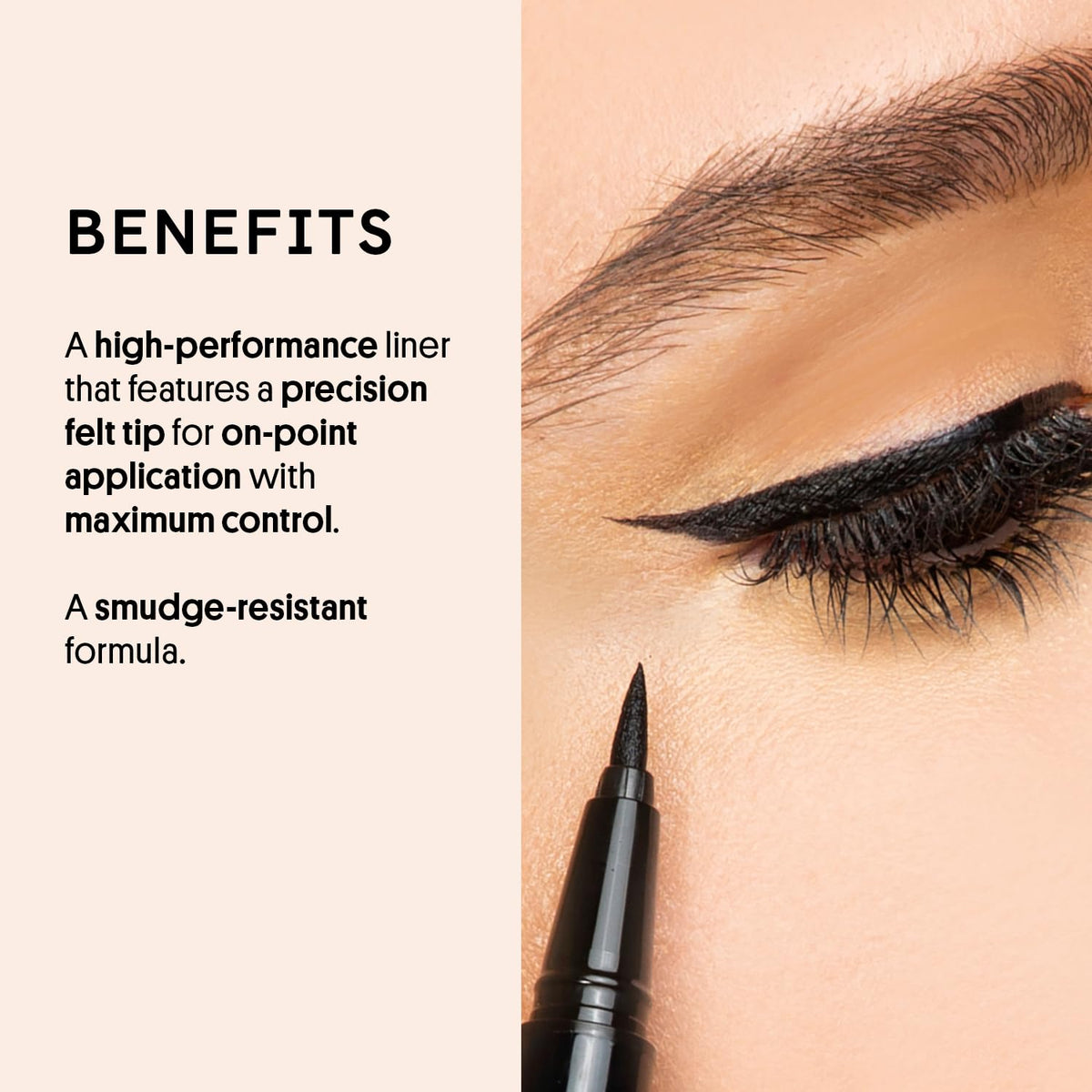 Winky Lux black swatch on skin showing opaque payoff