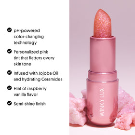Winky Lux label and ingredients panel highlighting clean, vegan formula benefit