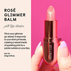 Winky Lux rose balm texture swirl demonstrating smooth, hydrating formula for softness