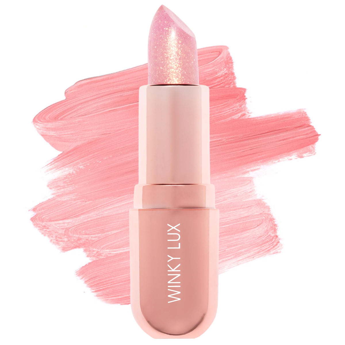 Winky Lux front packaging showing compact glimmer balm and brand benefit