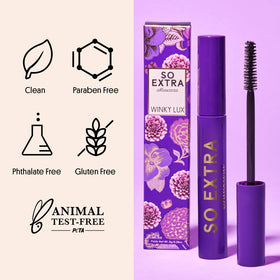 Winky Lux tube with ingredients and size for shopper clarity