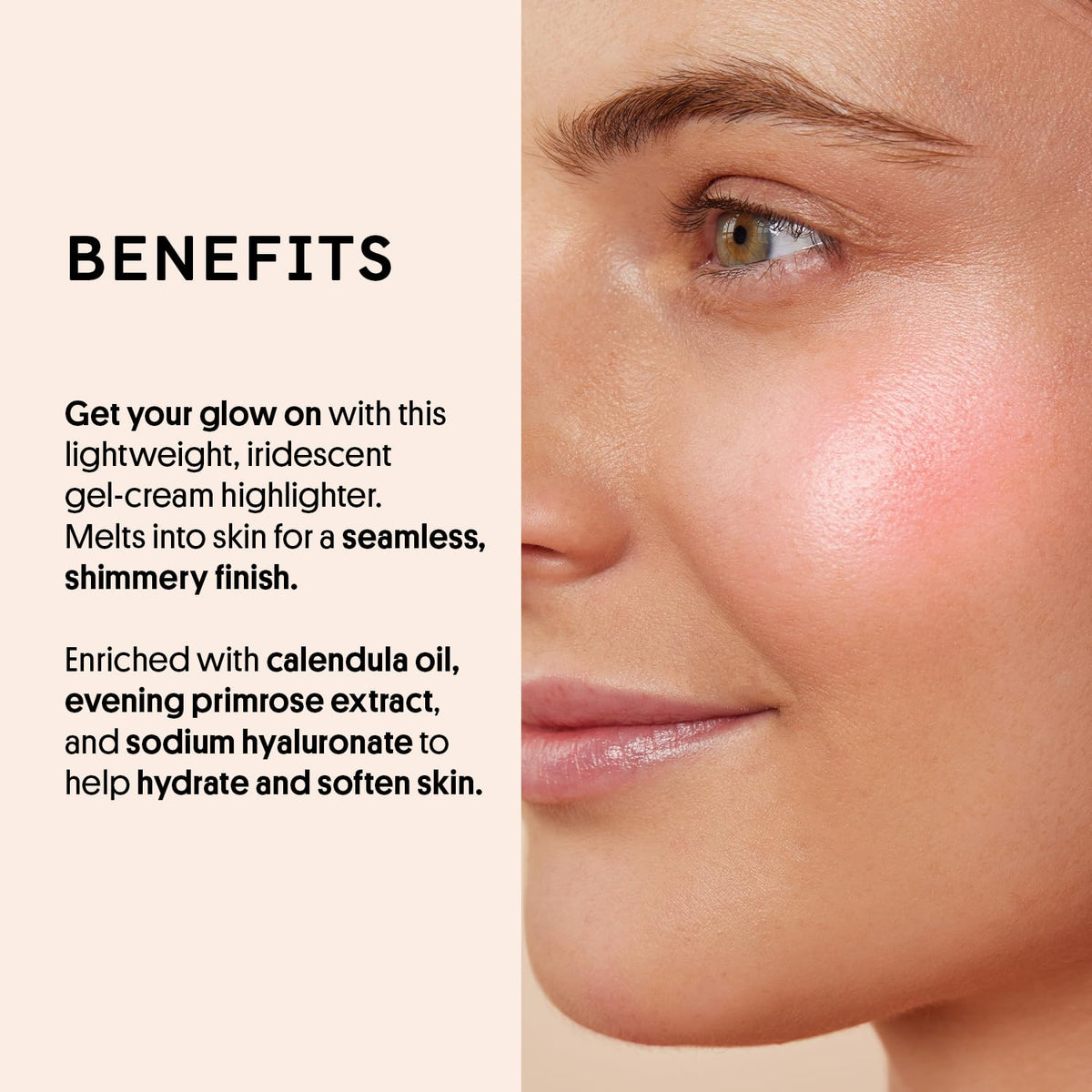 Winky Lux gel-cream texture swipe showing blendable finish and luminous effect