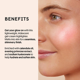 Winky Lux gel-cream texture swipe showing blendable finish and luminous effect