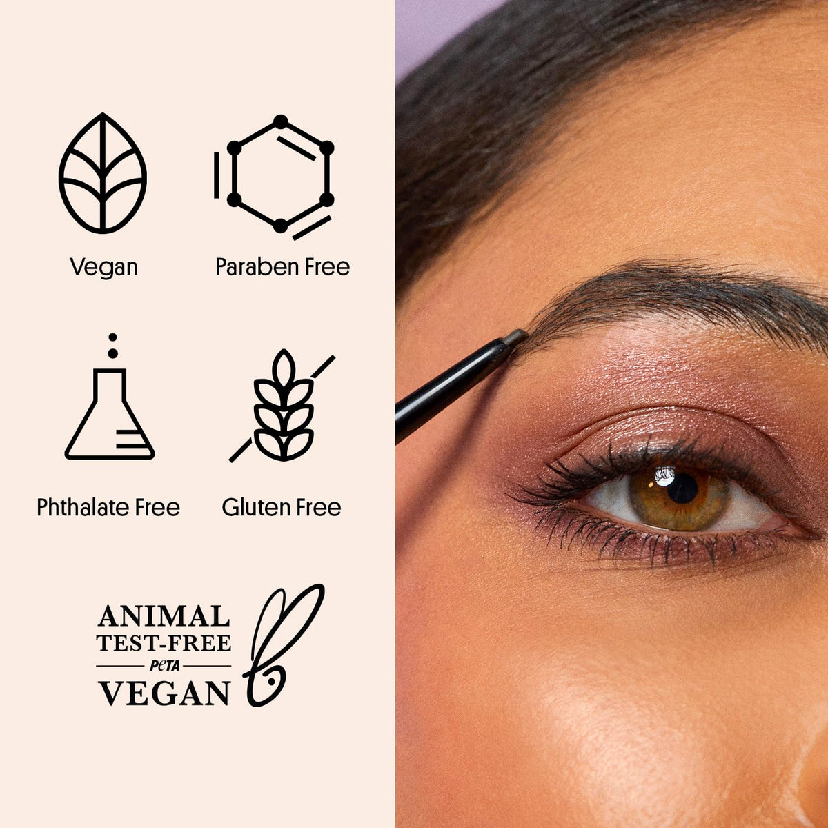 Winky Lux lifestyle application on model shaping brows quickly for an everyday polished look