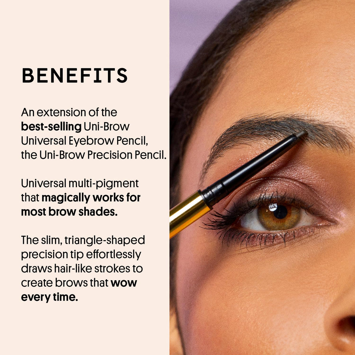 Winky Lux spoolie detail showing soft bristles for seamless blending and polished brows