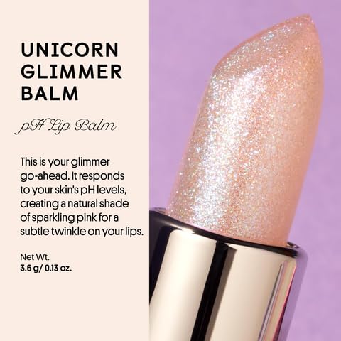 Winky Lux unicorn balm close-up showing crystal-clear balm and micro-glitter for sparkle