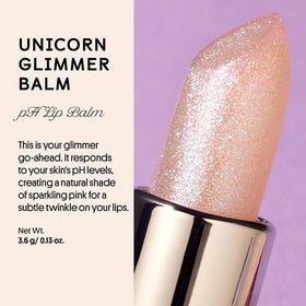 Winky Lux unicorn balm close-up showing crystal-clear balm and micro-glitter for sparkle