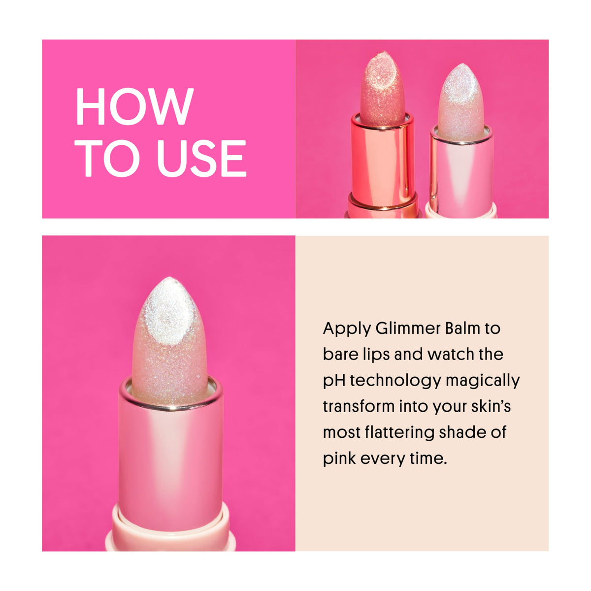 Winky Lux balm being applied with fingers showing smooth glide and instant hydration