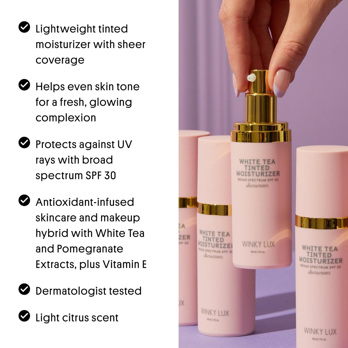 Winky Lux applied on hand demonstrating buildable coverage and blendability