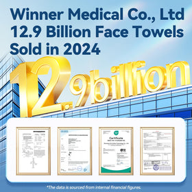 Winner towel next to a hand to show real size and scale