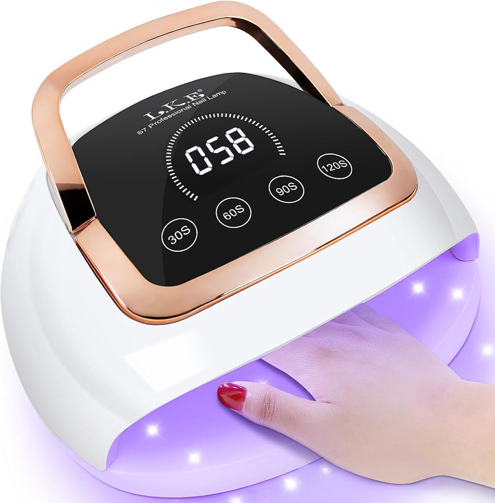 Wisdompark front view of black nail lamp showing sleek design and fast curing