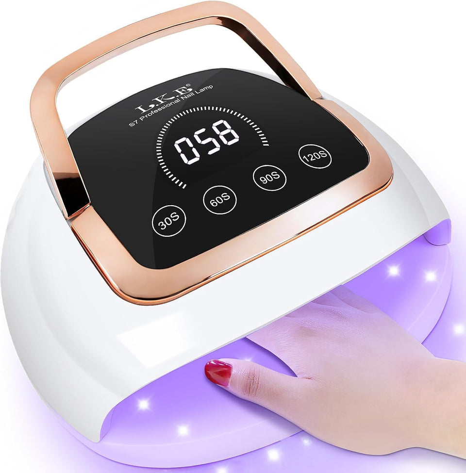Wisdompark front view of black nail lamp showing sleek design and fast curing