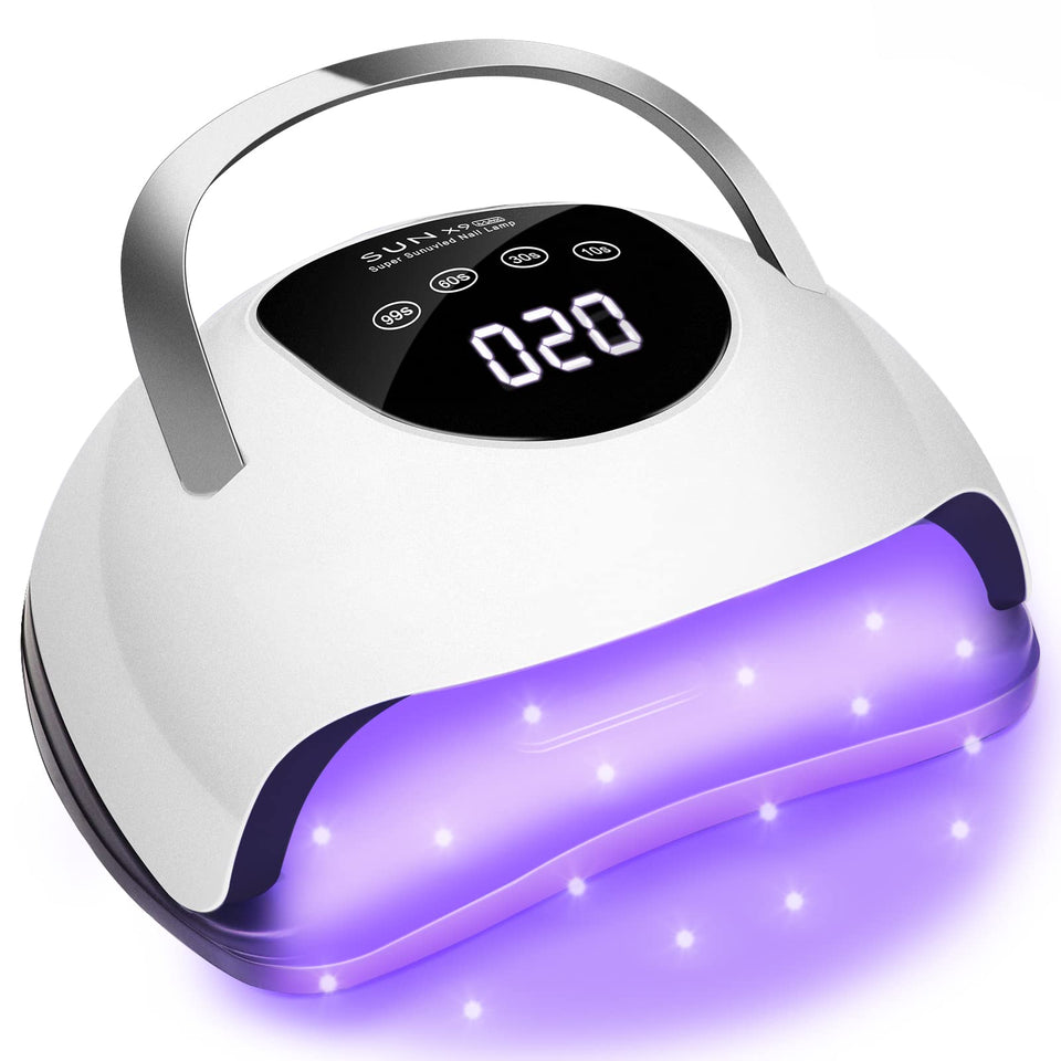 Wisdompark front view of white 220W lamp showing sleek design and fast curing benefit