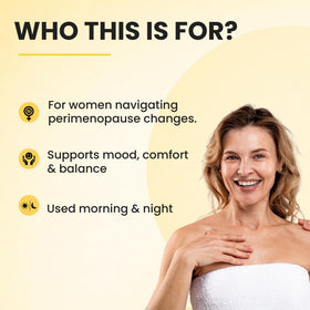 Wise Essentials cream applied to neck demonstrating easy absorption