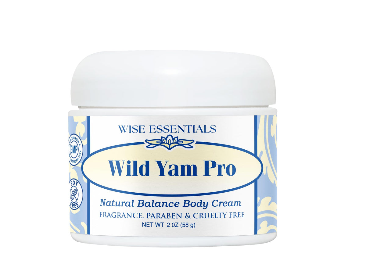 Wise Essentials wild yam extract jar and label showing botanical source