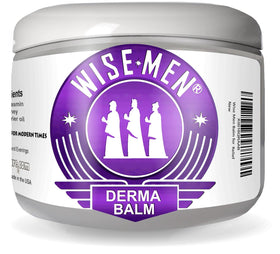 Wise Men Derma Relief Balm front jar showing label and natural ingredients for reassurance