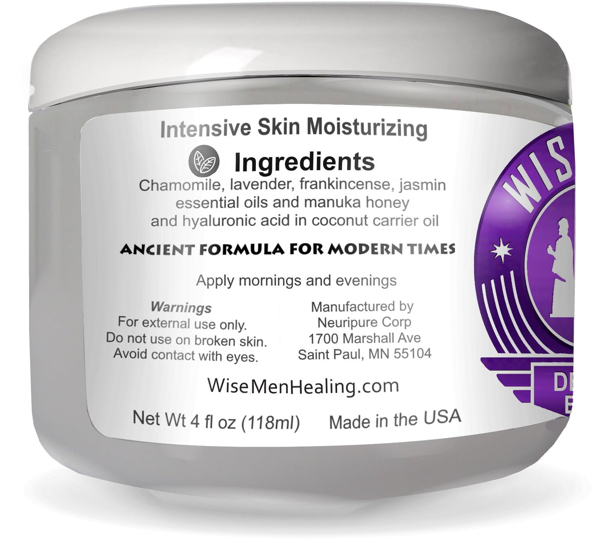 Wise Men Derma Relief Balm texture close-up showing creamy consistency and fast absorption