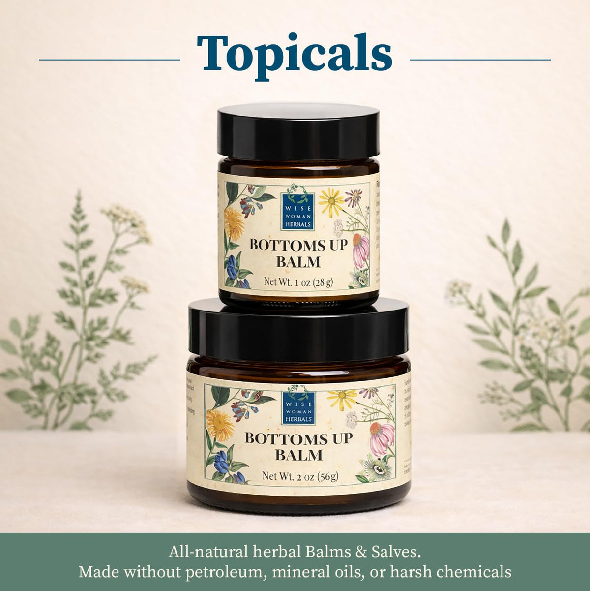 Wise Woman Herbals label detail closeup emphasizing ingredient transparency and quality