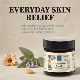 Open Wise Woman Herbals salve showing smooth texture for easy application