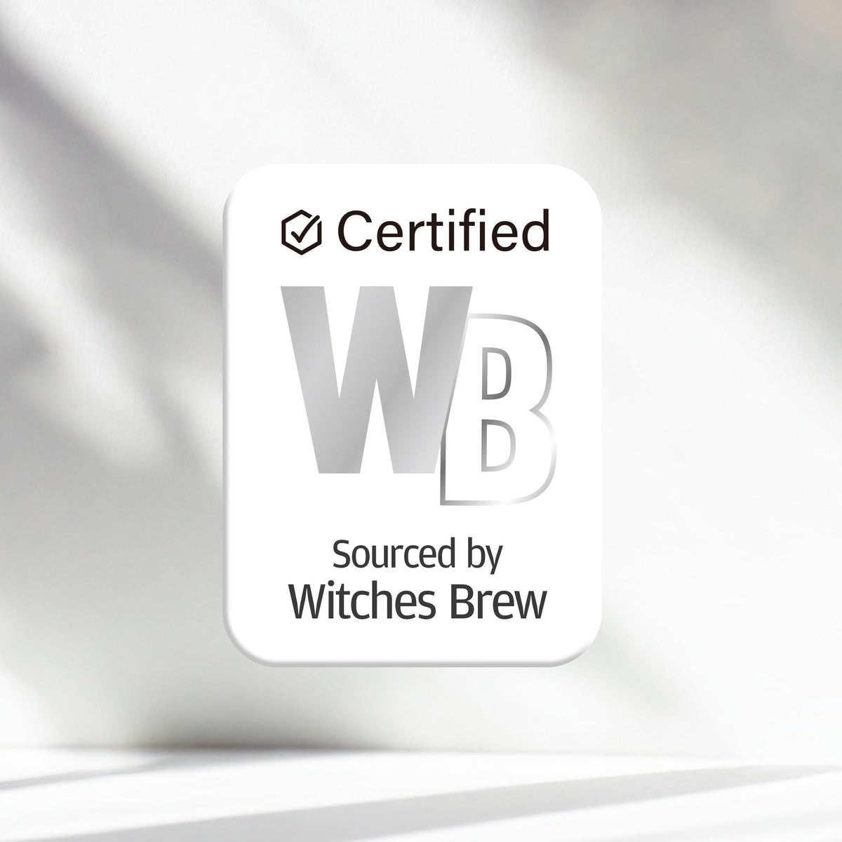 Witches Brew bottle on bathroom shelf in lifestyle setting showing everyday use
