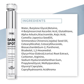 WMK ingredient label showcasing active brightening ingredients and transparency