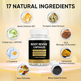 WNOHIQ label ingredient detail highlighting Black Seed Extract, biotin, and Bamboo Extract benefits