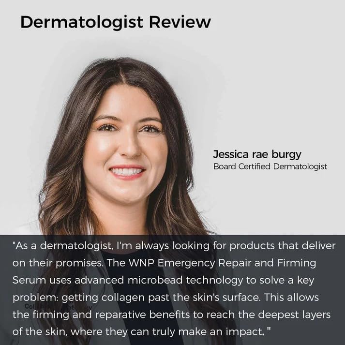 WNP application before and after on cheek illustrating visible smoothing and moisturized skin