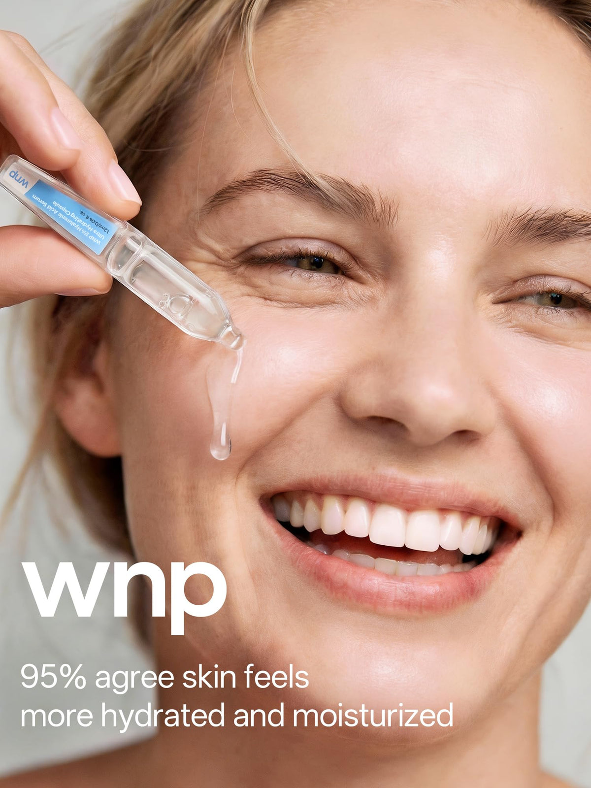 WNP ingredient label detail emphasizing 3% hyaluronic acid clarity