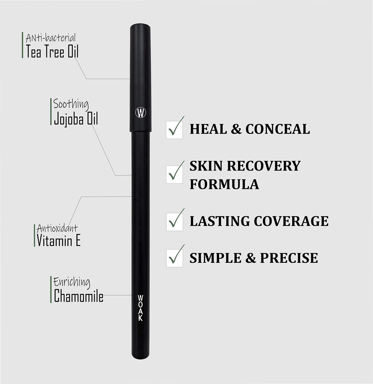 WOAK Stealth Fighter Pen texture swab showing smooth finish and blendable coverage