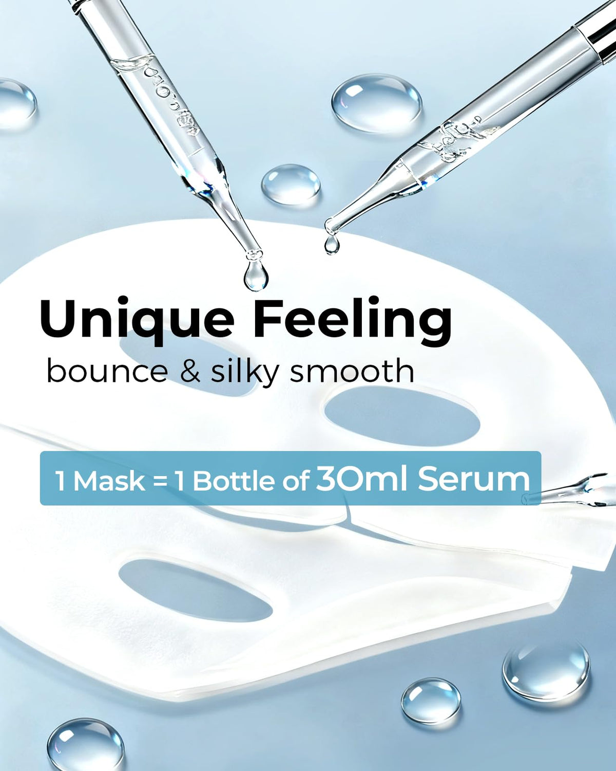 Wokatta mask turning transparent on skin indicating released essence benefit