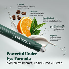The Wolf Project applied under-eye demonstrating de-puffing massage benefit