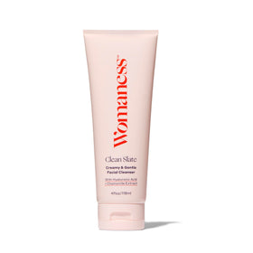 Womaness Clean Slate front packaging showing tube and label, easy-identify benefit