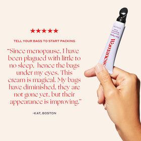 Womaness ingredient label detail showing bakuchiol and hyaluronic acid benefits