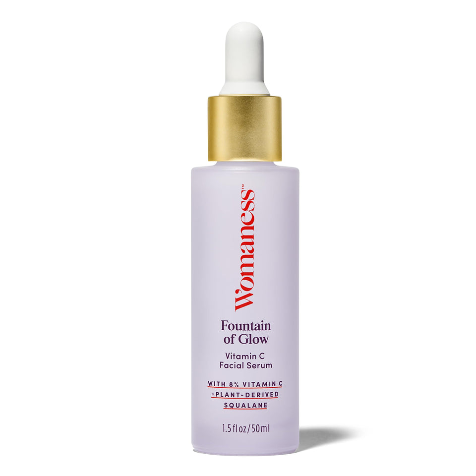 Womaness front bottle showing product and easy identification benefit