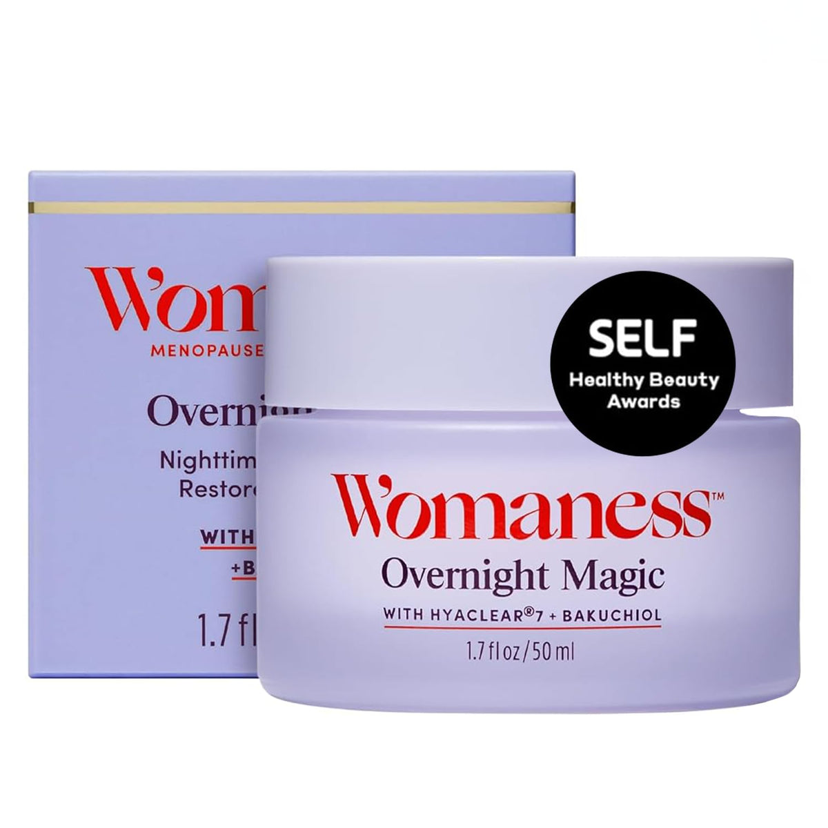 Womaness front packaging showing jar and branding for clear product identity and trust