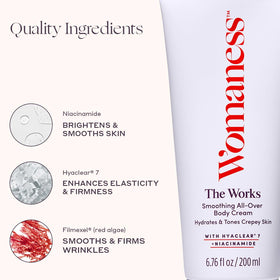 Womaness ingredients label closeup highlighting clean, safe formula