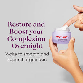 Womaness open jar top view showing smooth formula ready for day or night application