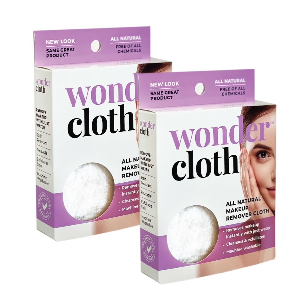 Wonder front packaging showing two cloths and brand clarity benefit