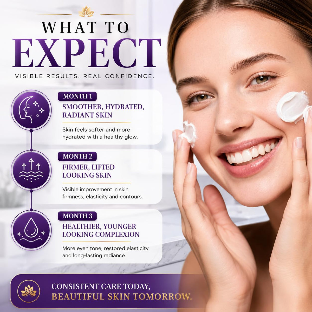 Generic Wonder-Lift applied to cheek showing immediate tightening and lifted look