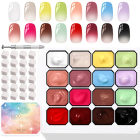 Woobena front packaging showing 16 colors and kit organization for convenient use