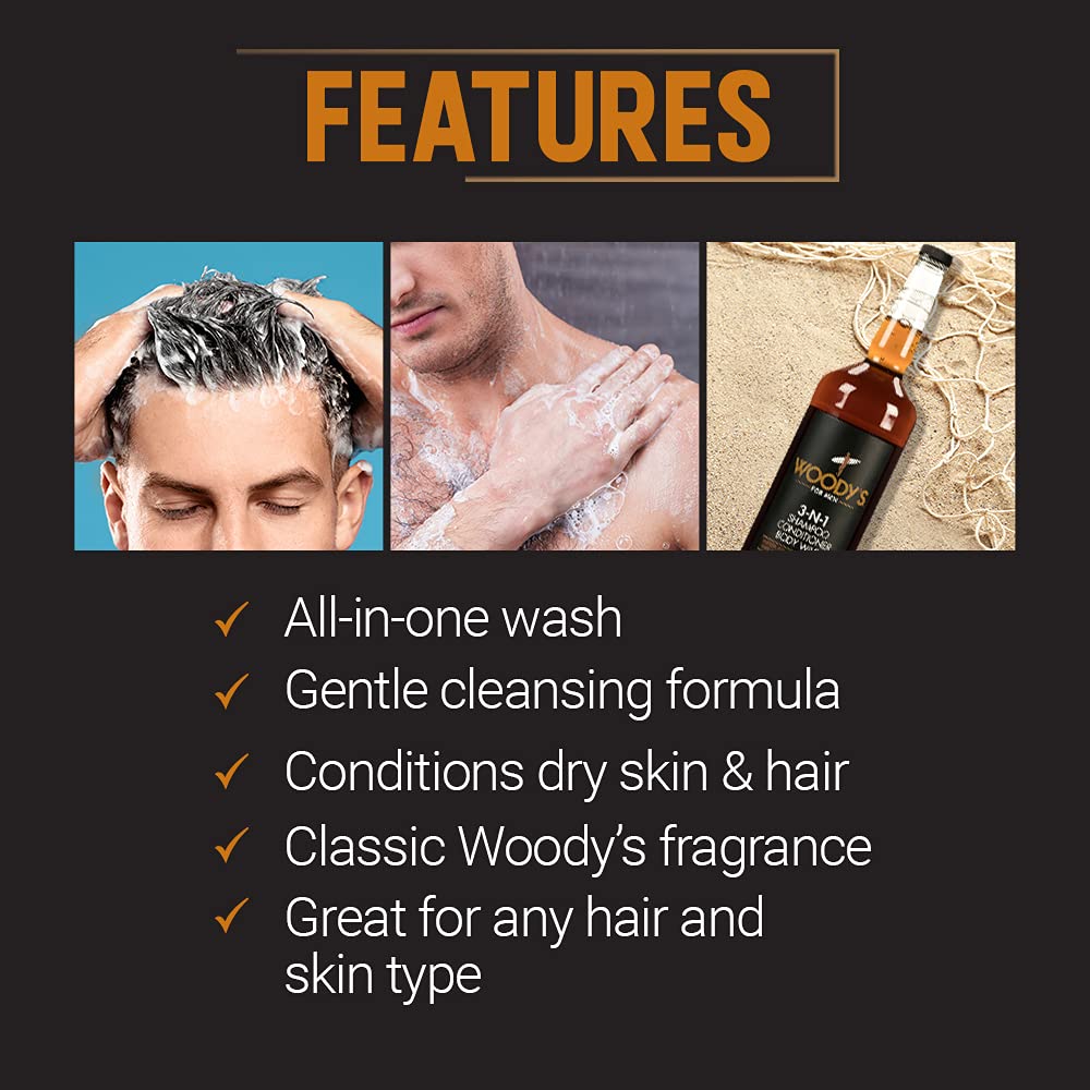 Woody's bottle next to common items to show 32 fl oz size and long-lasting value