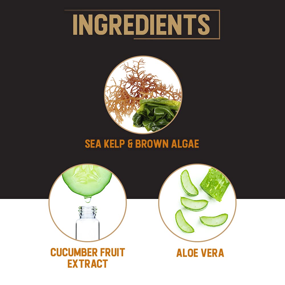 Woody's ingredients display with cucumber and aloe visuals highlighting natural extracts