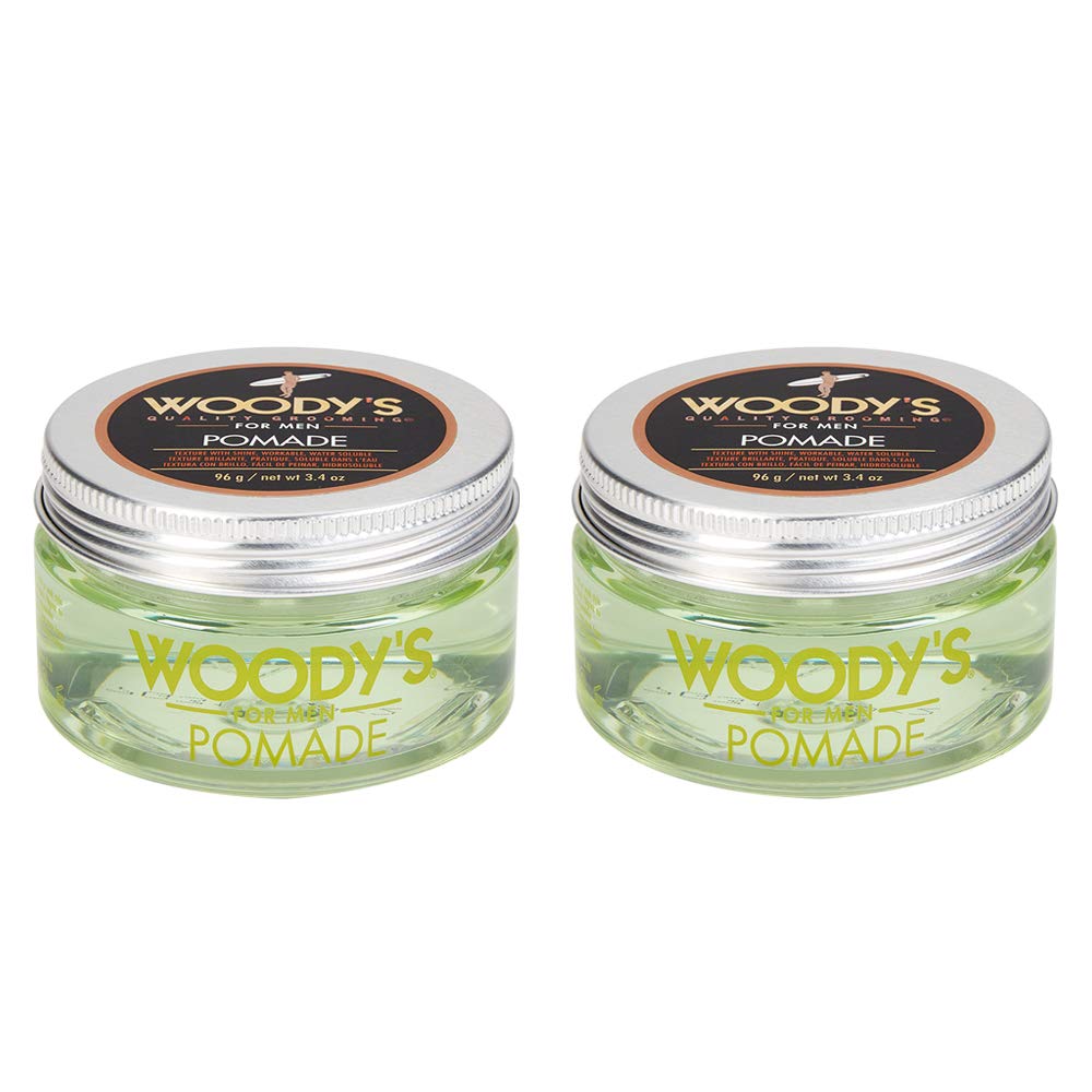 Woody's jar front view highlighting brand and polished finish benefit