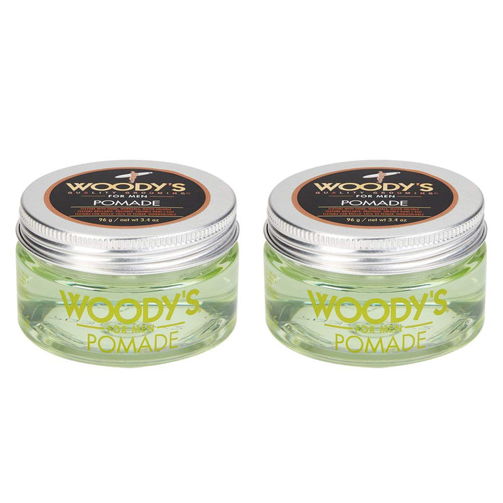 Woody's jar front view highlighting brand and polished finish benefit