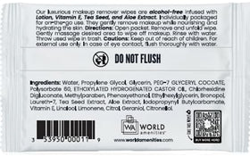 World Amenities product label and ingredients list for ingredient transparency