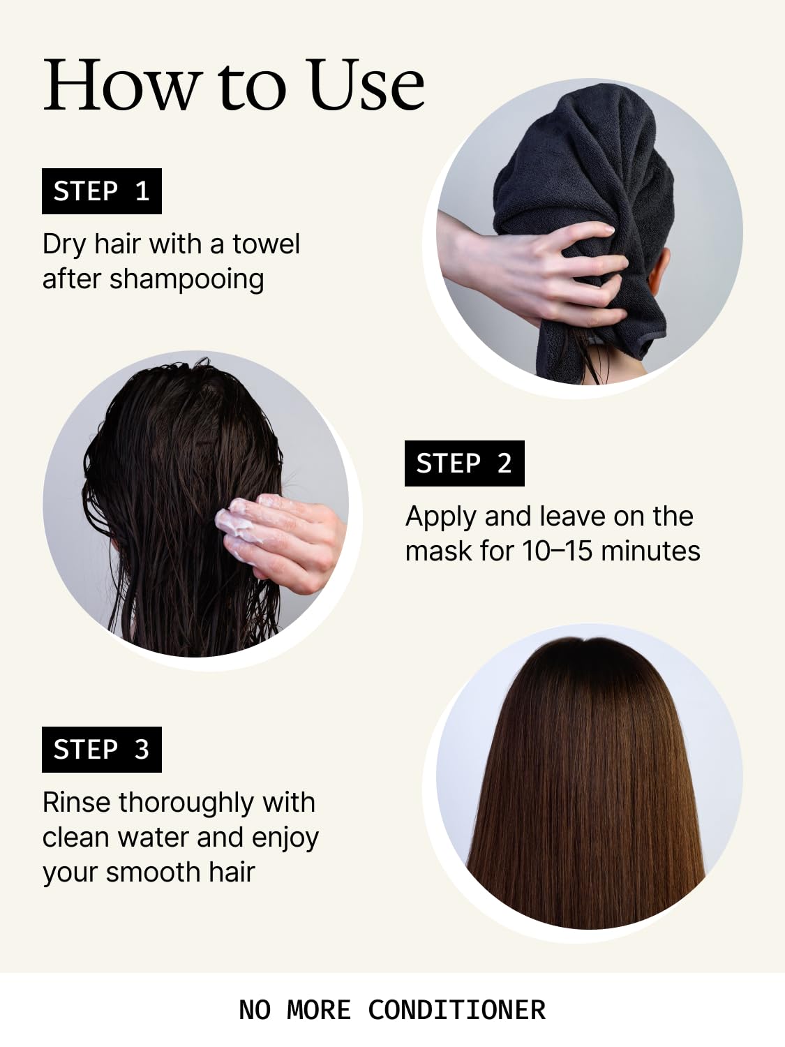 WOTION on curly hair after rinse showing defined, frizz-controlled curls